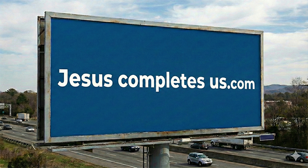 Jesus Completes Us Billboard Example 2